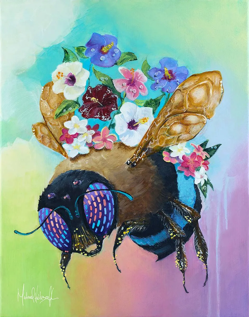 Hibiscus and Plumeria Bee